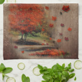 落下葉風景 キッチンタオル (折り畳み)