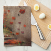 落下葉風景 キッチンタオル (四つ折り)