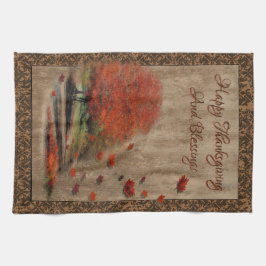 落下葉風景 キッチンタオル