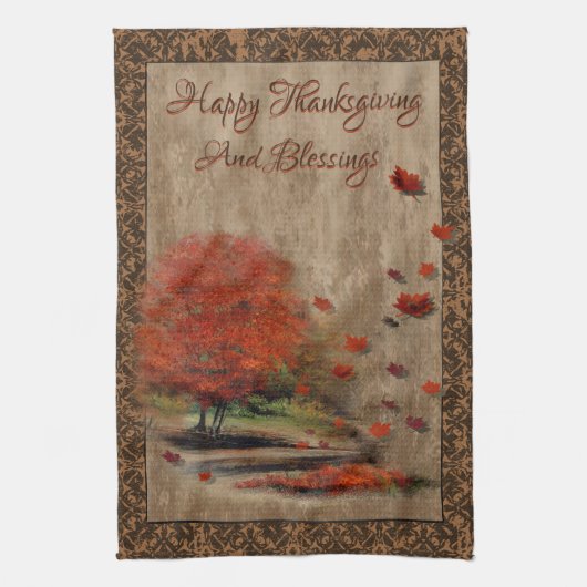 落下葉風景 キッチンタオル (縦)