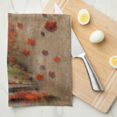 落下葉風景 キッチンタオル (四つ折り)