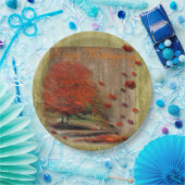 落下葉風景 ペーパープレート (パーティー)