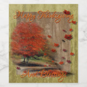 落下葉風景 ワインラベル (シングルラベル)