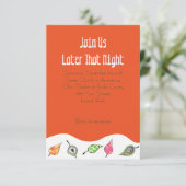 落下葉鳥と蜂バルミツワーパーティーカード 招待状 (スタンド正面)