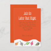 落下葉鳥と蜂バルミツワーパーティーカード 招待状 (正面/裏面)