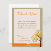 落下葉4x5フラット結婚サンキューカード サンキューカード (正面/裏面)