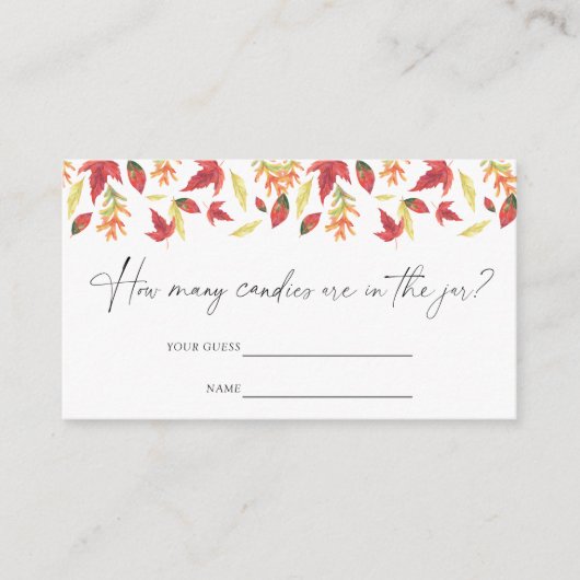 落下葉 – キャンディゲームの数を推測 エンクロージャーカード (正面)