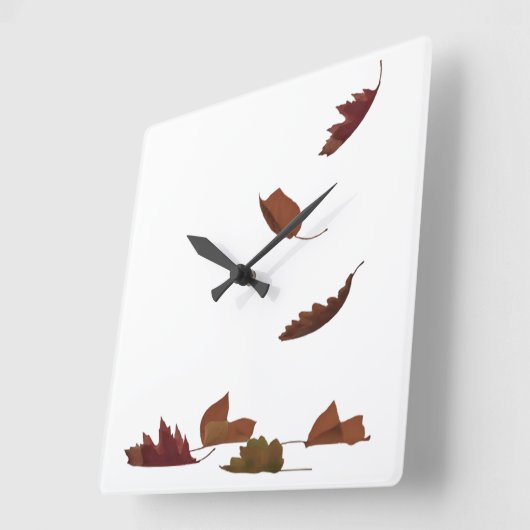 落下葉 スクエア壁時計 (傾斜)