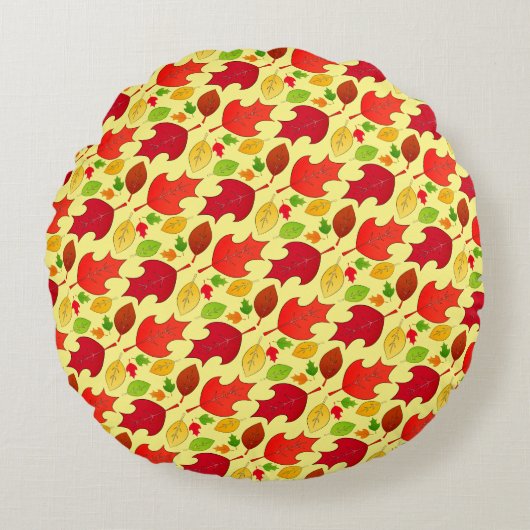 落下葉 ラウンドクッション (正面)