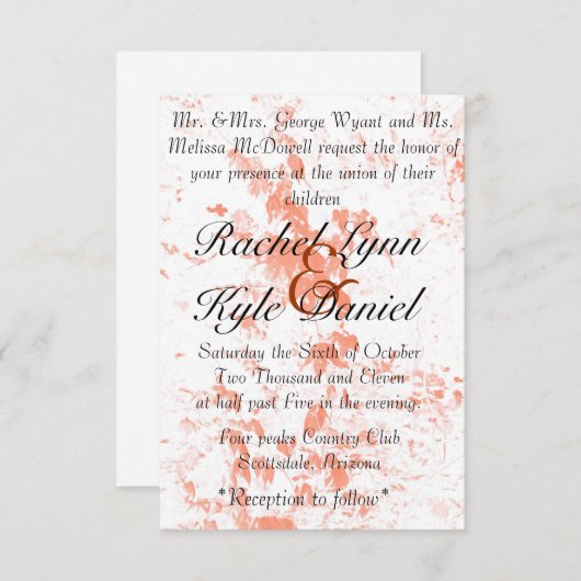 落下葉 招待状 (正面/裏面)