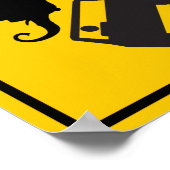 落下象ゾーン道路標識 ポスター (角)