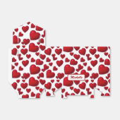 落下赤いハートバレンタインパターン フェイバーボックス (折り畳みなし)
