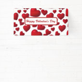 落下赤いハートバレンタインパターン 横断幕 (インサイチュ)