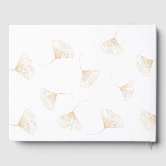 落下金ゴールドイチョウ葉ゴ秋の結婚式ゲストブック ゲストブック (裏面)