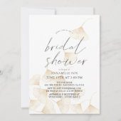 落下金ゴールドイチョウ葉ブライダルシャワー 招待状 (正面)