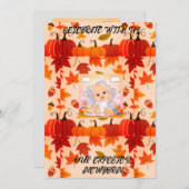 落下離れとかぼちゃのベビーシャワー招待状 招待状 (正面/裏面)