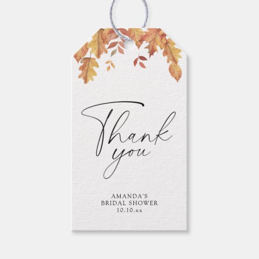 落下離れブライダルシャワー感謝していユー ギフトタグ (正面)