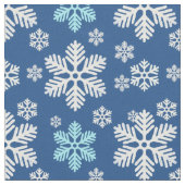 落下雪パターン（の模様が）ある雪の青 ファブリック (クローズアップ)