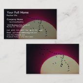 落日に対してシルエットを描かれるカナダのガチョウ 名刺 (正面/裏面)