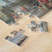 落日(キャンバスの油)との港場面 ジグソーパズル (側面)