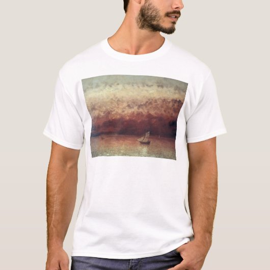 落日、c.1876が付いている湖Leman Tシャツ (正面)