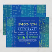 落星と四角 バー・バット・ミツバの招待状 招待状 (正面/裏面)