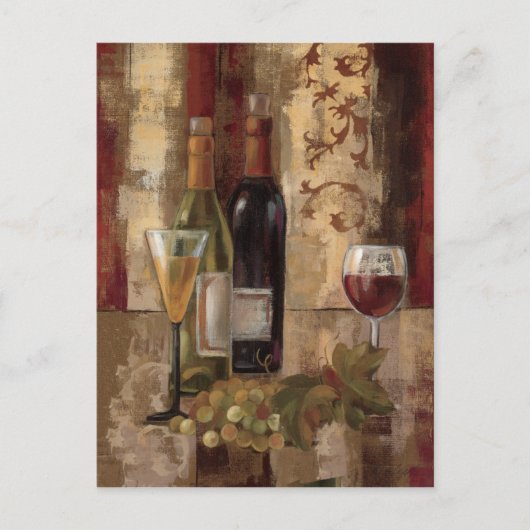 落書きおよびワイン ポストカード (正面)