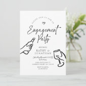 落書きお洒落手描き婚約パーティ 招待状 (スタンド正面)