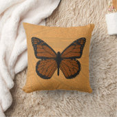 落書きされた（昆虫）オオカバマダラ、モナークの枕 クッション (ブランケット)