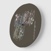 落書きとハート – 作業中 ラージ壁時計 (傾斜)