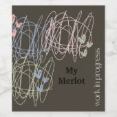 落書きとハート – 作業中 ワインラベル (シングルラベル)