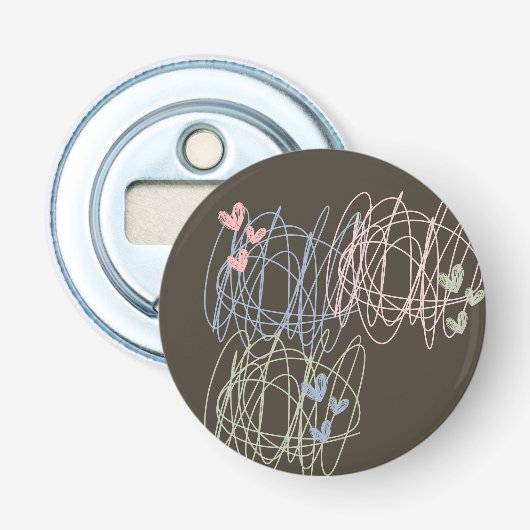 落書きとハート – 作業中 栓抜き (正面)