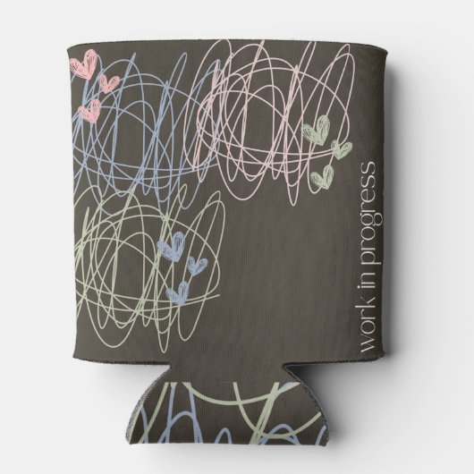 落書きとハート – 作業中 缶クーラー (裏面)