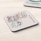 落書きとハート – 進行中の作品 コースター (左側)