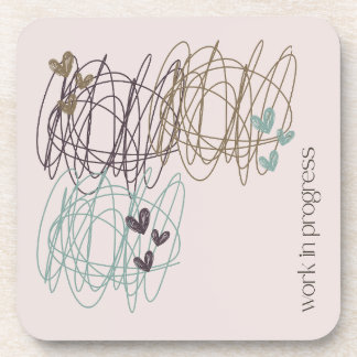 落書きとハート – 進行中の作品 コースター