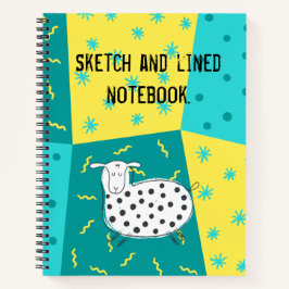 落書きと罫線入り ノートブック