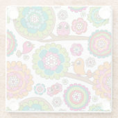 落書きによっては背景パターンが開花します ガラスコースター (裏面)