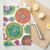 落書きによっては背景パターンが開花します キッチンタオル (四つ折り)