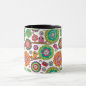 落書きによっては背景パターンが開花します マグカップ (中央)