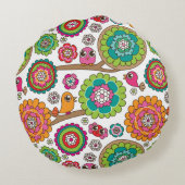 落書きによっては背景パターンが開花します ラウンドクッション (裏面)
