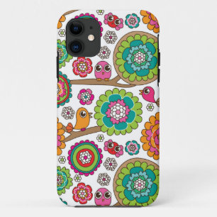 落書きによっては背景パターンが開花します iPhone 11 ケース