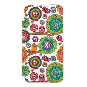 落書きによっては背景パターンが開花します iPhone SE/5/5sウォレットケース