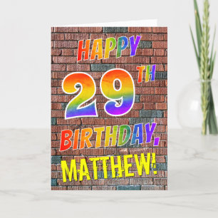 落書きによってインスパイア虹の一見の幸せな第29誕生日 カード