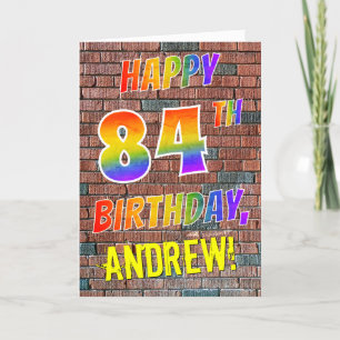 落書きによってインスパイア虹の一見の幸せな第84誕生日 カード