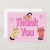 落書きねこ感謝カード ポストカード (正面/裏面)