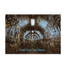 落書きのある列車トンネル ポストカード