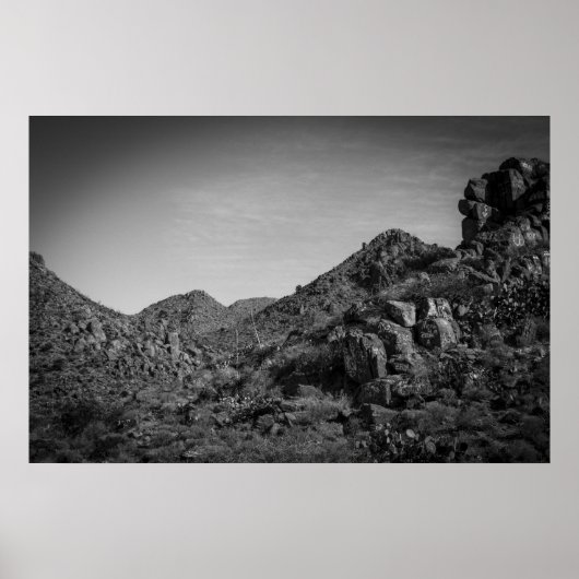 落書きのある砂漠の風景 ポスター (正面)