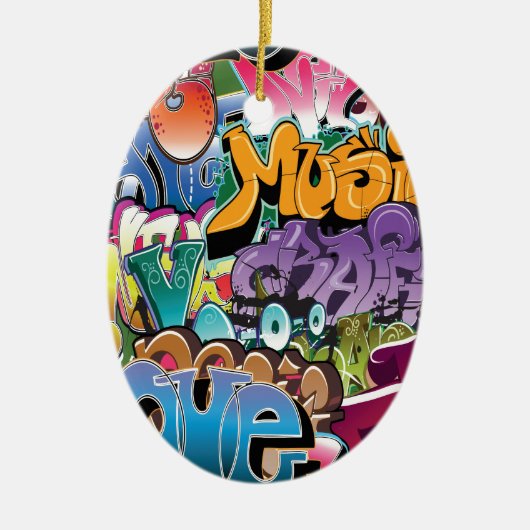 落書きのための愛 セラミックオーナメント (正面)