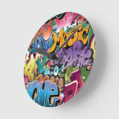 落書きのための愛 ラウンド壁時計 (傾斜)