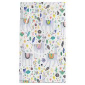 落書きのアルパカパターン スモールペーパーバッグ (正面)